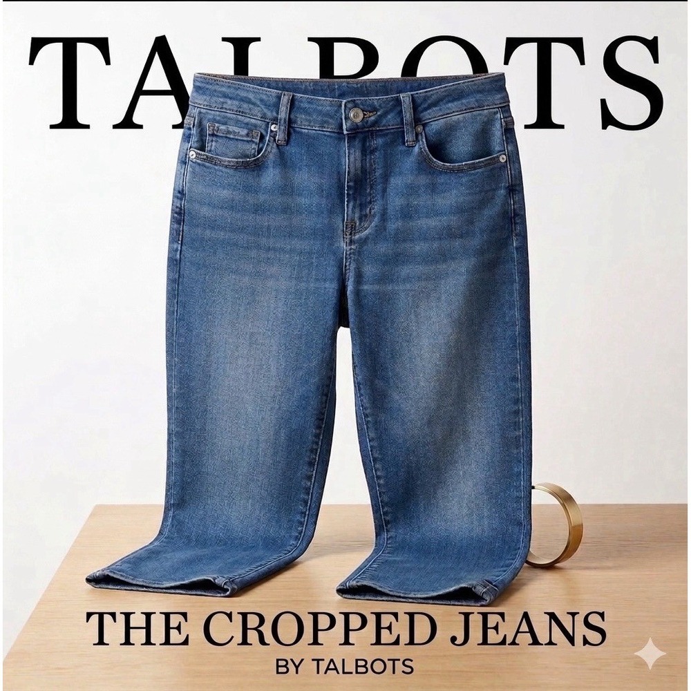 Talbots Womens Size 4 Pedal Pusher Jean Cropped Capri Blue Denim Med Wash Summer